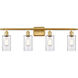 Ballston Clymer LED 36 inch Satin Gold Bath Vanity Light Wall Light in Clear Glass, Ballston