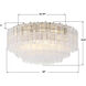 Addis 16 Light 32 inch Aged Brass Flush Ceiling Light in Tronchi Glass Clear
