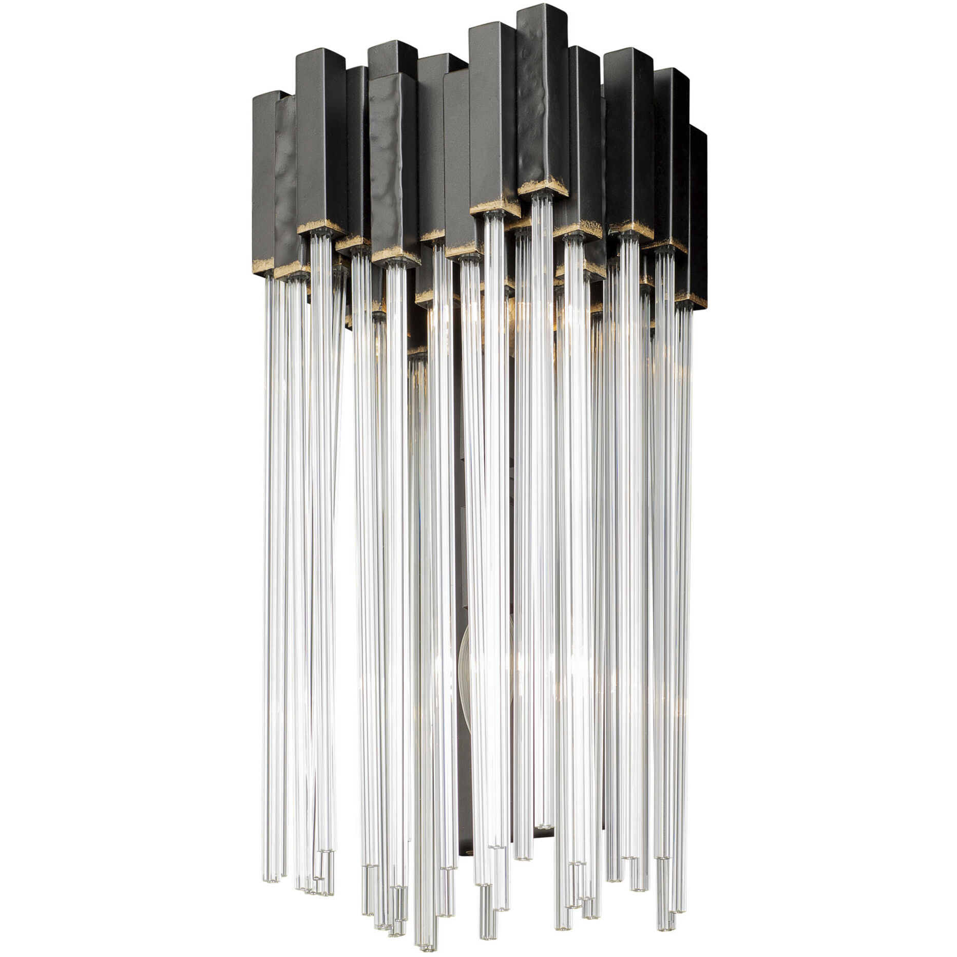 Matrix Sconce Wall Light in Matte Black/French Gold