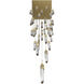 Aspen LED 36 inch Brushed Brass Multi Port Pendant Ceiling Light in Bubbled