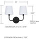 Dawson 2 Light 16 inch Matte Black Vanity Light Wall Light