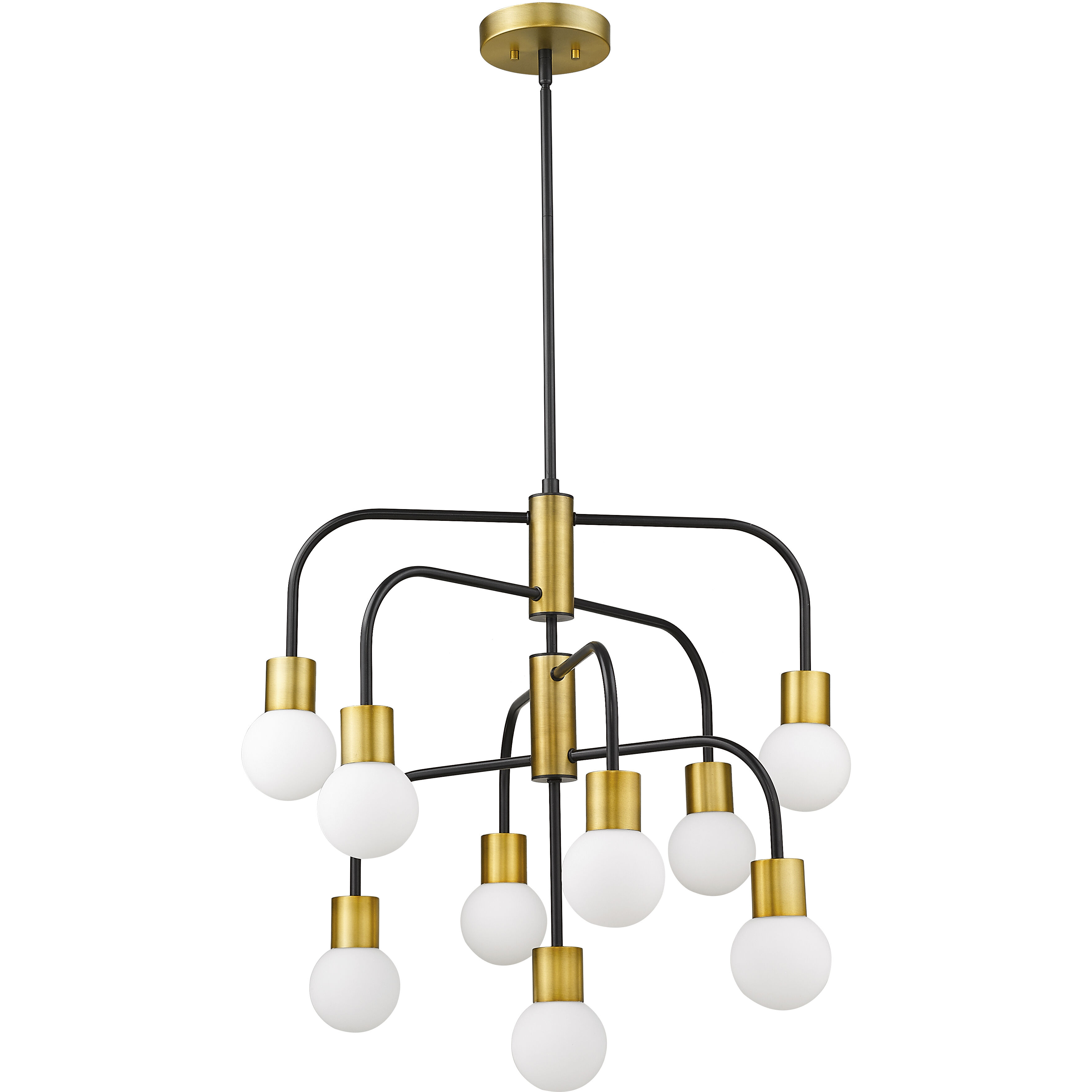 Z Lite 621 9MB FB Neutra 9 Light 27 inch Matte Black Foundry Brass
