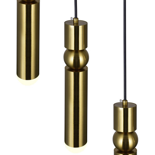 Chime LED 8 inch Brass Multi Point Pendant Ceiling Light