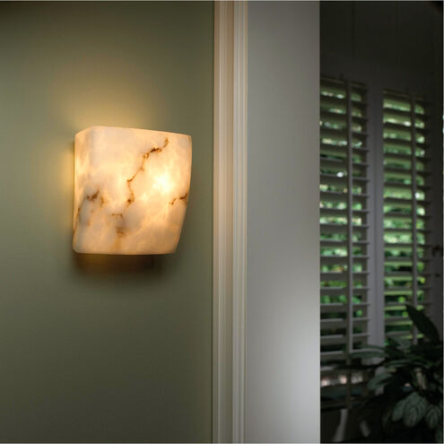 Lumenaria 2 Light 8 inch Faux Alabaster ADA Wall Sconce Wall Light in Incandescent