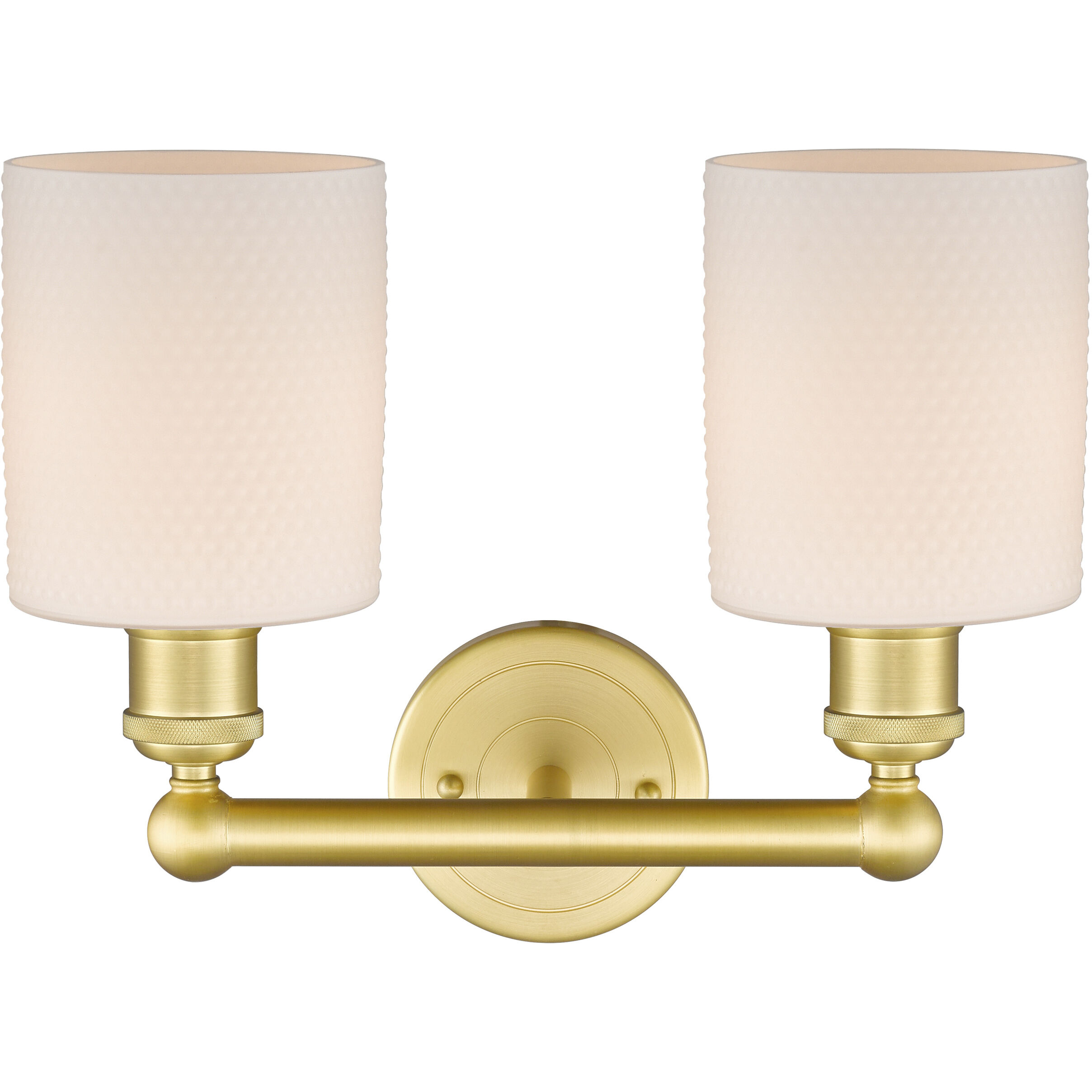 Cobbleskill 2 Light 14 inch Satin Gold Bath Vanity Light Wall Light in Matte White