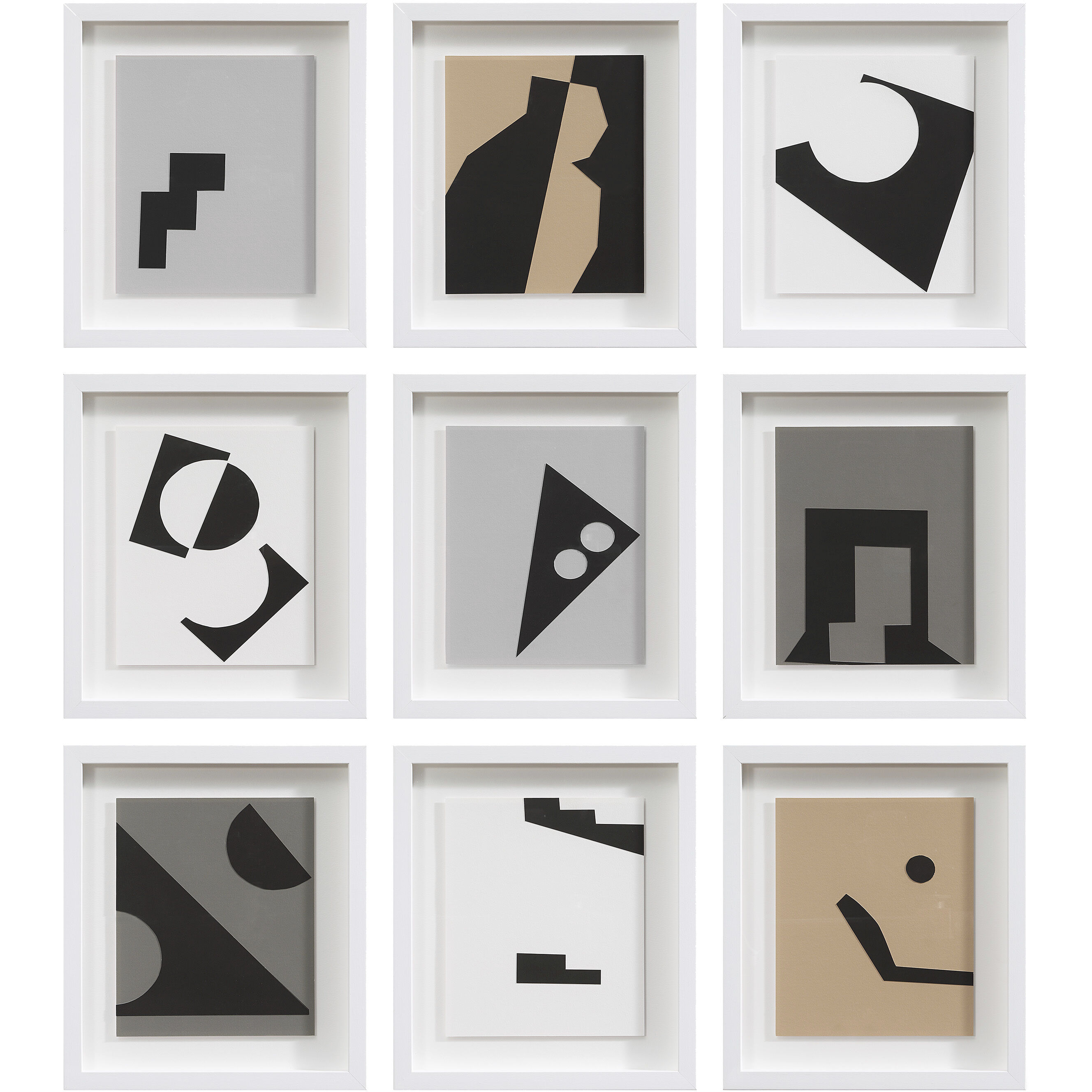 Ostra Black Wall Decor, Set of 9