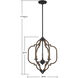 Westwood 3 Light 16 inch Barrelwood with Brass Pendant Ceiling Light