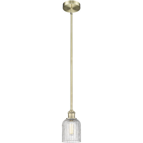 Bridal Veil 1 Light 5 inch Antique Brass Mini Pendant Ceiling Light in Clear
