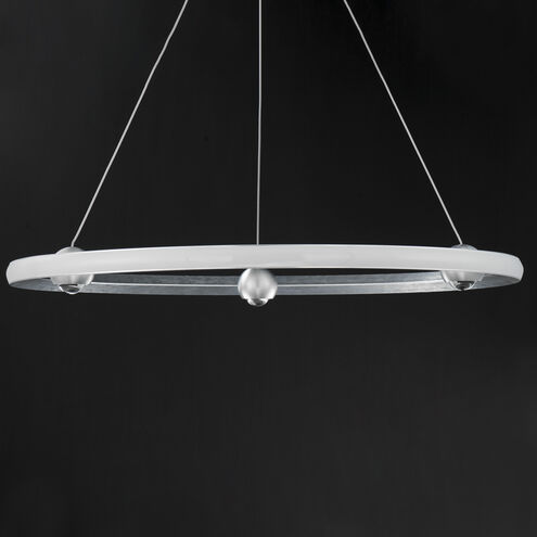 Nodes LED 32 inch Brushed Aluminum Ring Pendant Ceiling Light