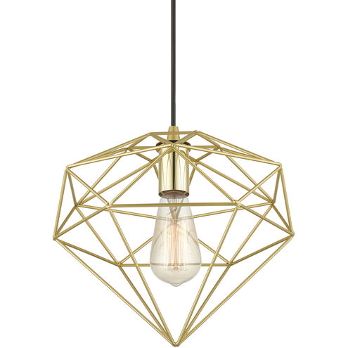 Knox 1 Light 11 inch Soft Gold with Polished Brass Accents Pendant Ceiling Light
