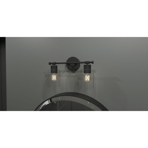Caputo 2 Light 15 inch Matte Black Bath Light Wall Light, Medium