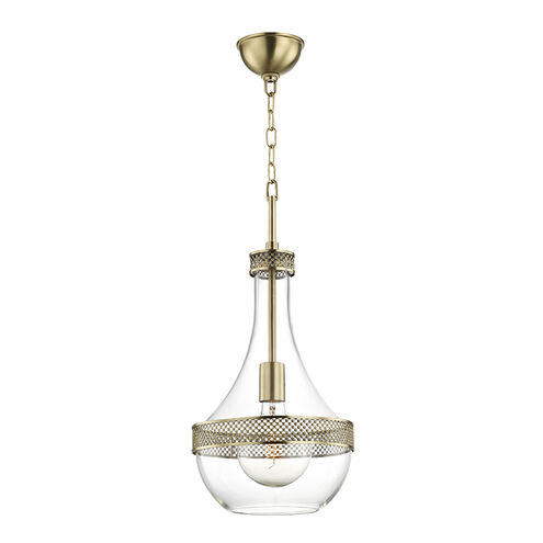 Hagen 1 Light 10.75 inch Aged Brass Pendant Ceiling Light