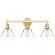 Orwell 3 Light 27 inch Brushed Champagne Bronze Bath Vanity Wall Light in Clear Glass