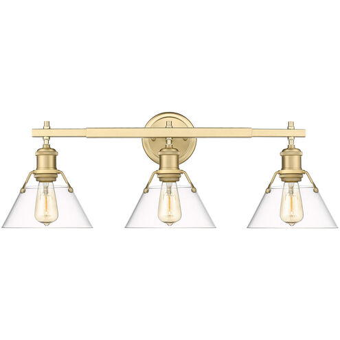 Orwell 3 Light 27 inch Brushed Champagne Bronze Bath Vanity Wall Light in Clear Glass