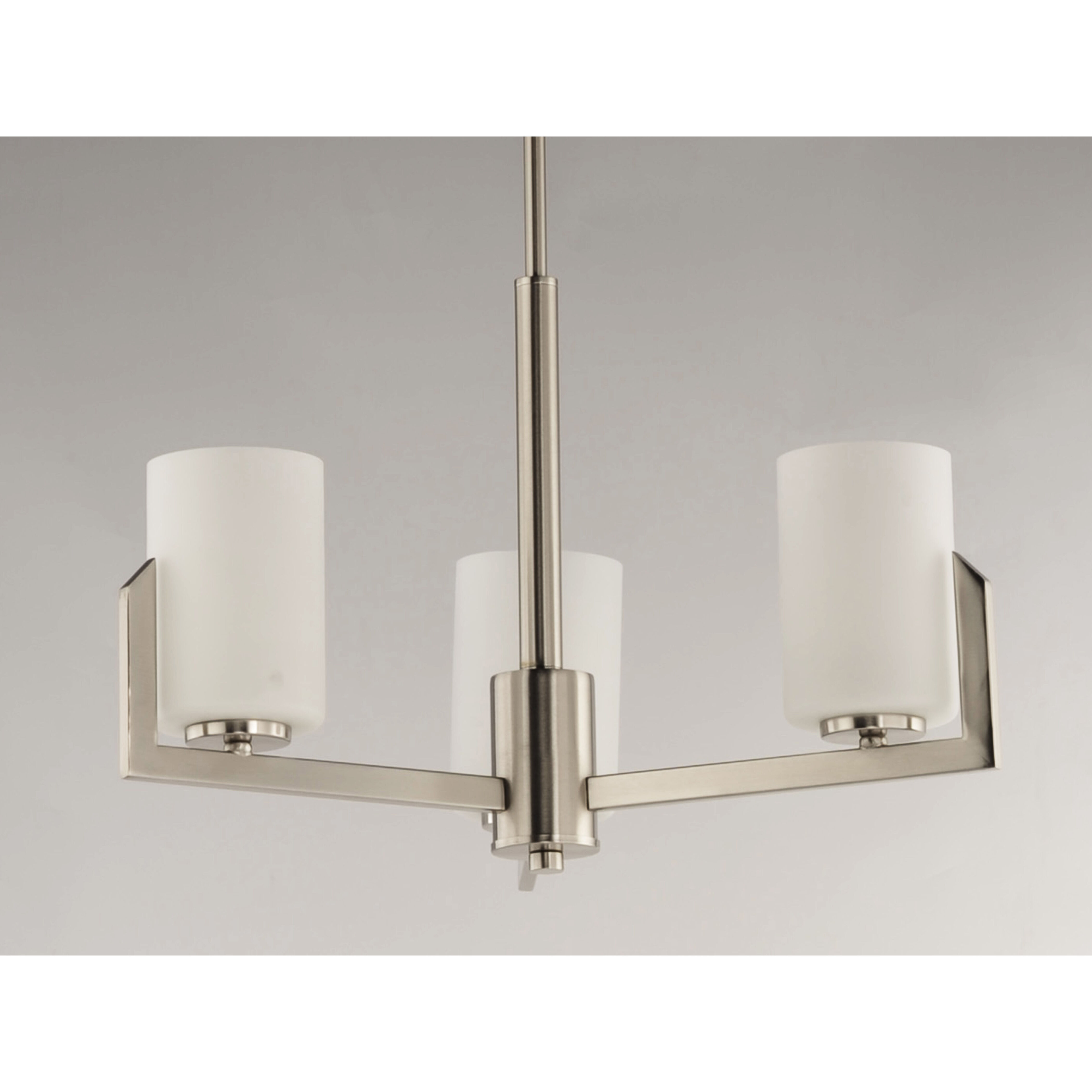 Dart 3 Light 22 inch Satin Nickel Chandelier Ceiling Light