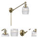 Colton 30 inch 60 watt Antique Brass Swing Arm Wall Light, Franklin Restoration