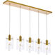 Hana 5 Light 36 inch Gold Linear Pendant Ceiling Light