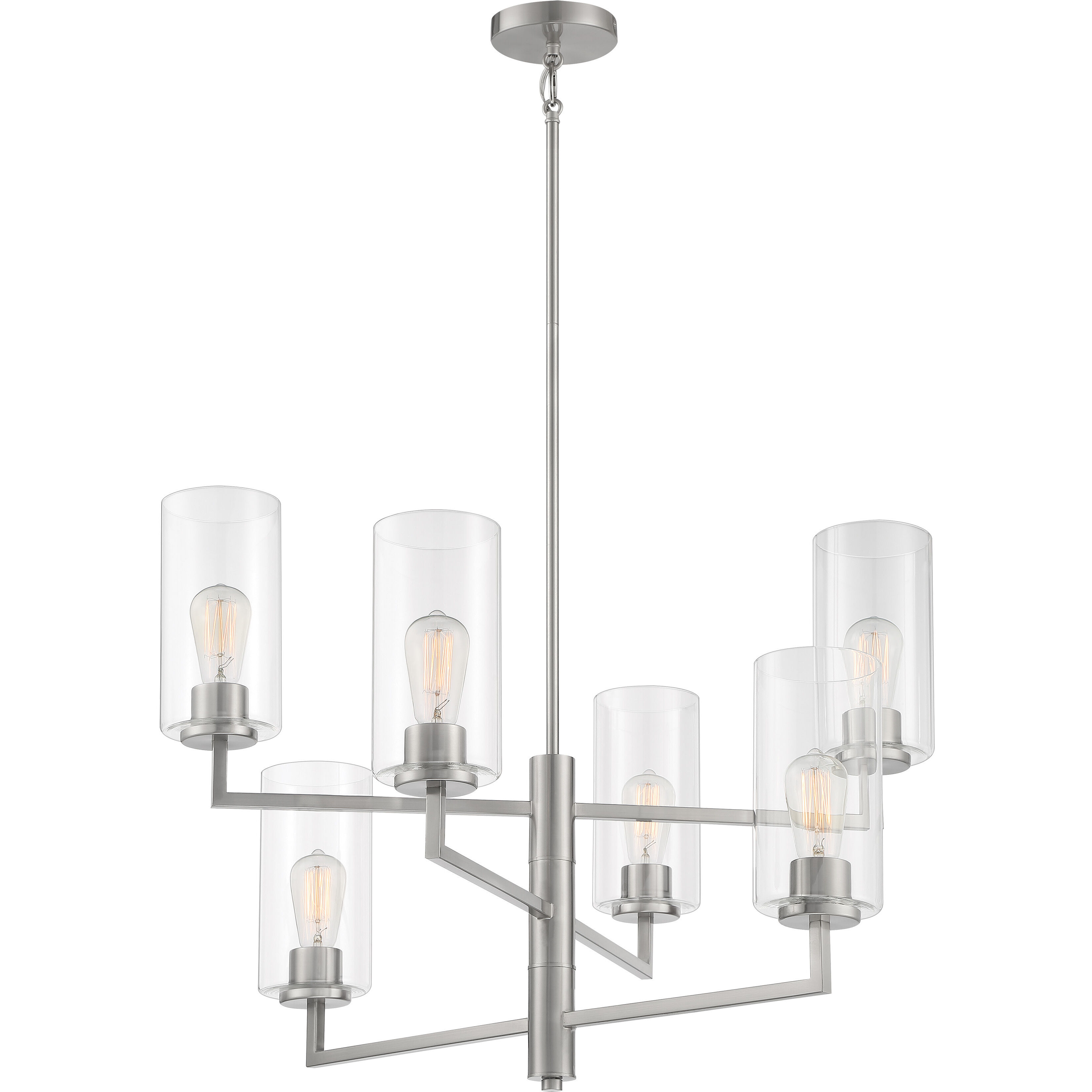 Acacia 6 Light 30 inch Brushed Nickel Chandelier Ceiling Light