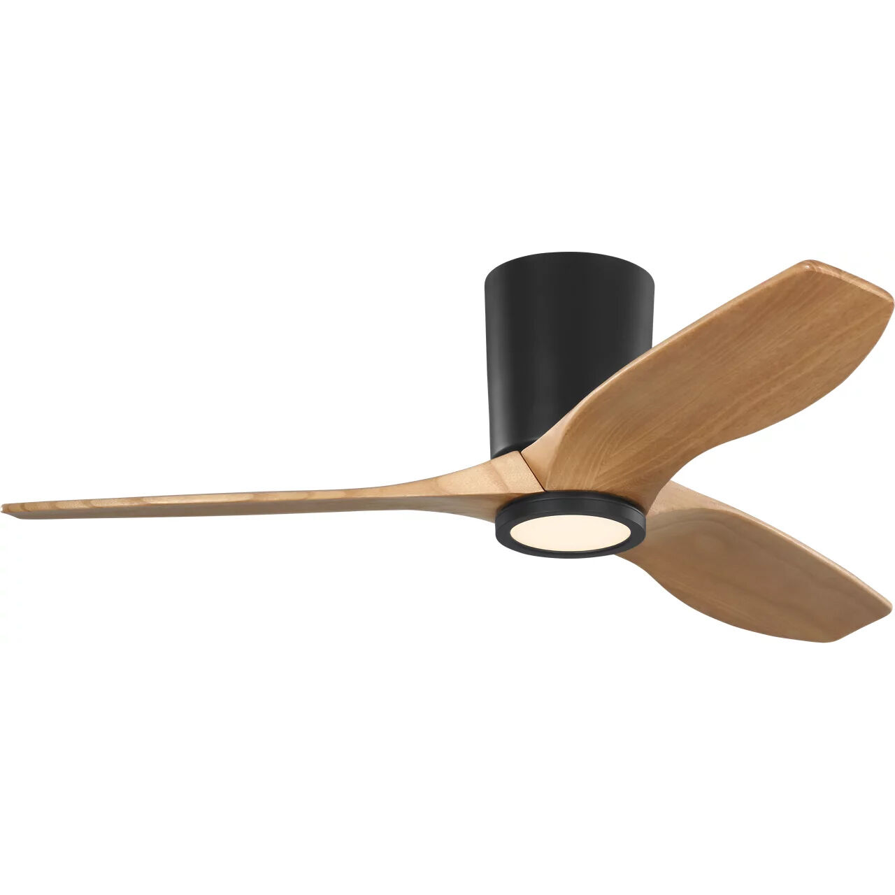 Seyra 44 inch Midnight Black with Natural Honey Blades Ceiling Fan