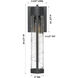 Stratford 1 Light 16.63 inch Matte Black Outdoor Sconce in Deco Swirl Glass