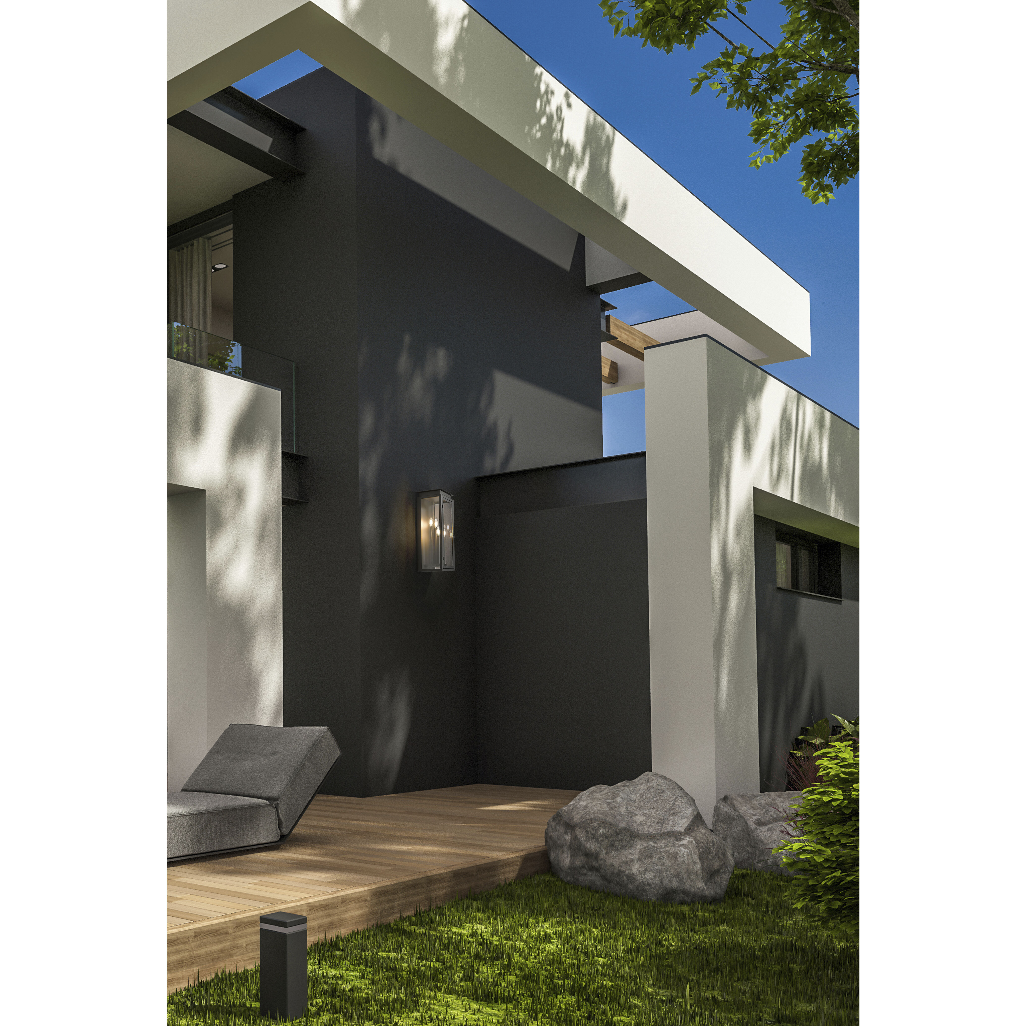 Nova 4 Light 24.5 inch Black Outdoor Wall Light in Clear Glass