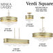 Verdi Square 8 Light 26 inch Soft Gold With Gold Leaf Convertible Pendant Ceiling Light