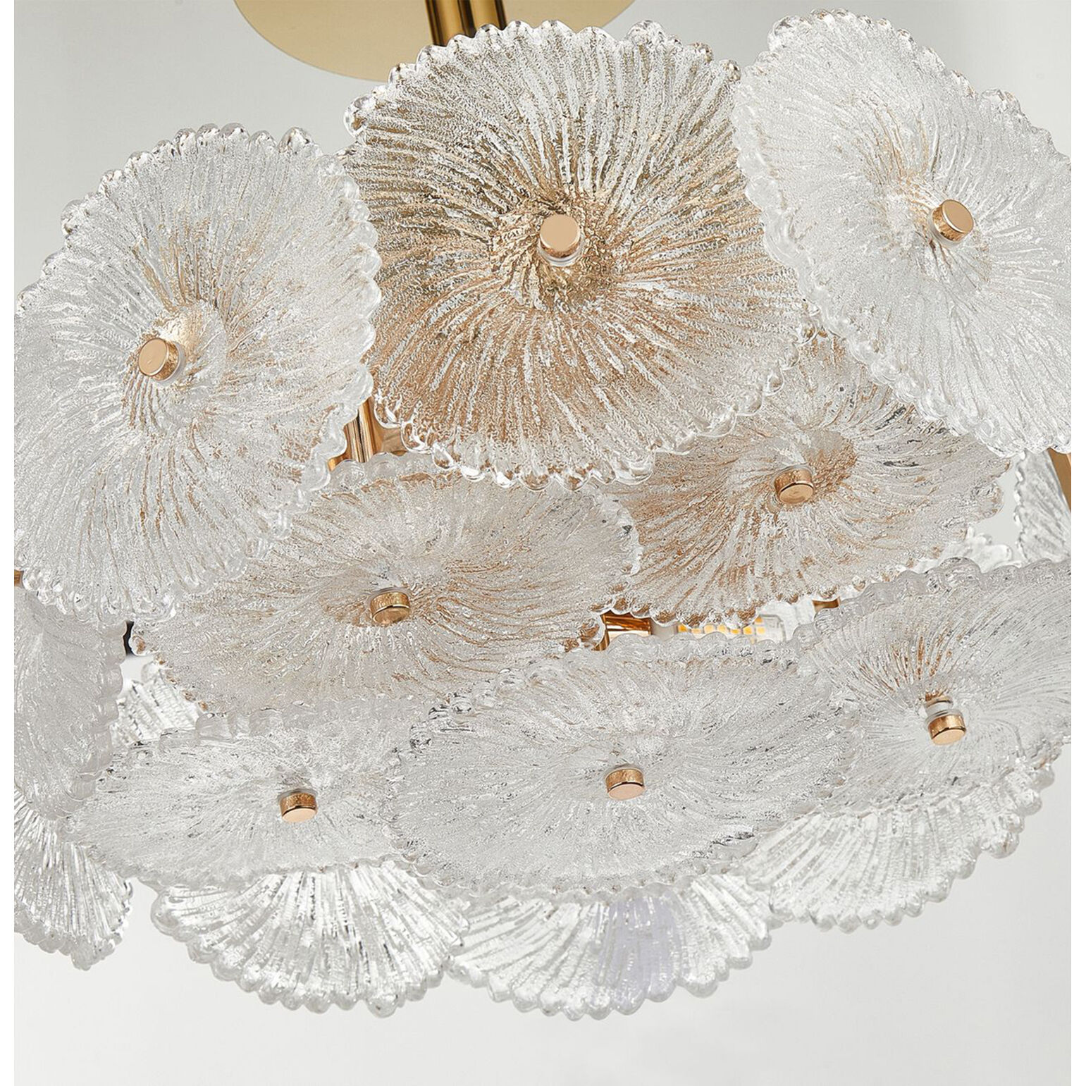 Bloom LED 15.75 inch Brass Semi-Flush Mount Ceiling Light
