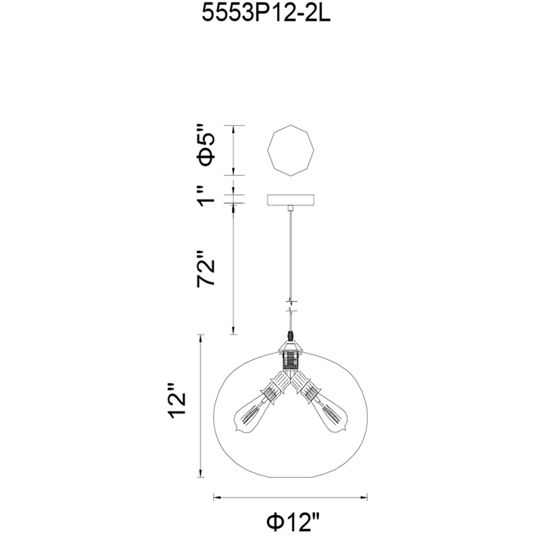 Glass 2 Light 12 inch Black Down Mini Pendant Ceiling Light in Clear