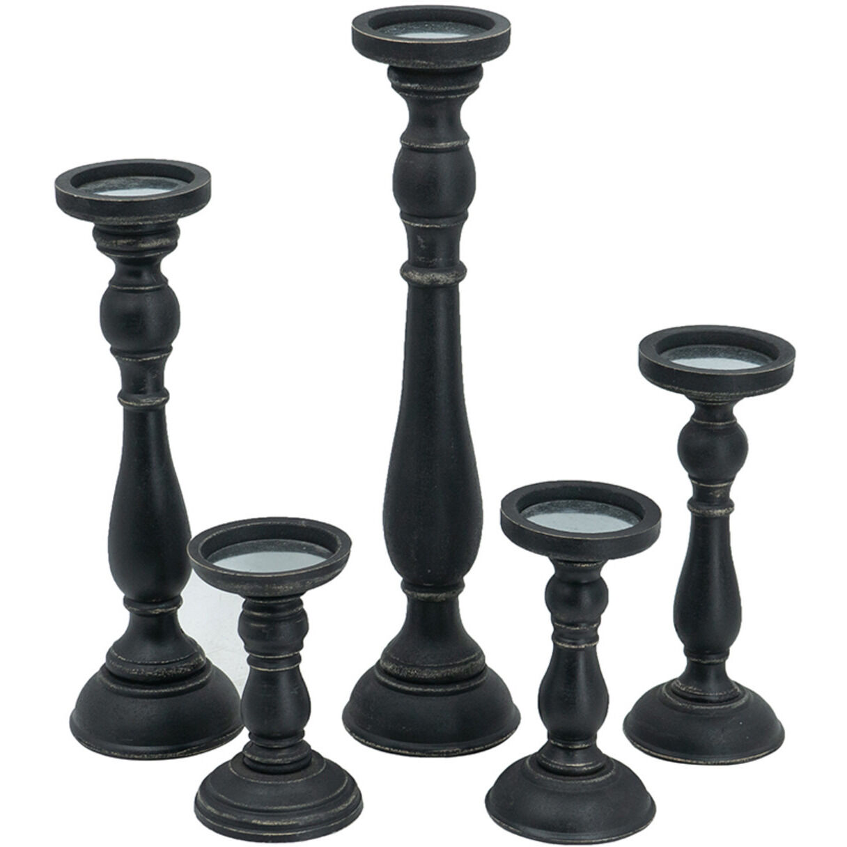 Anita Candle Holder in Black