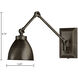 Maggie 5.25 inch Architectural Bronze Swingarm Sconce Wall Light