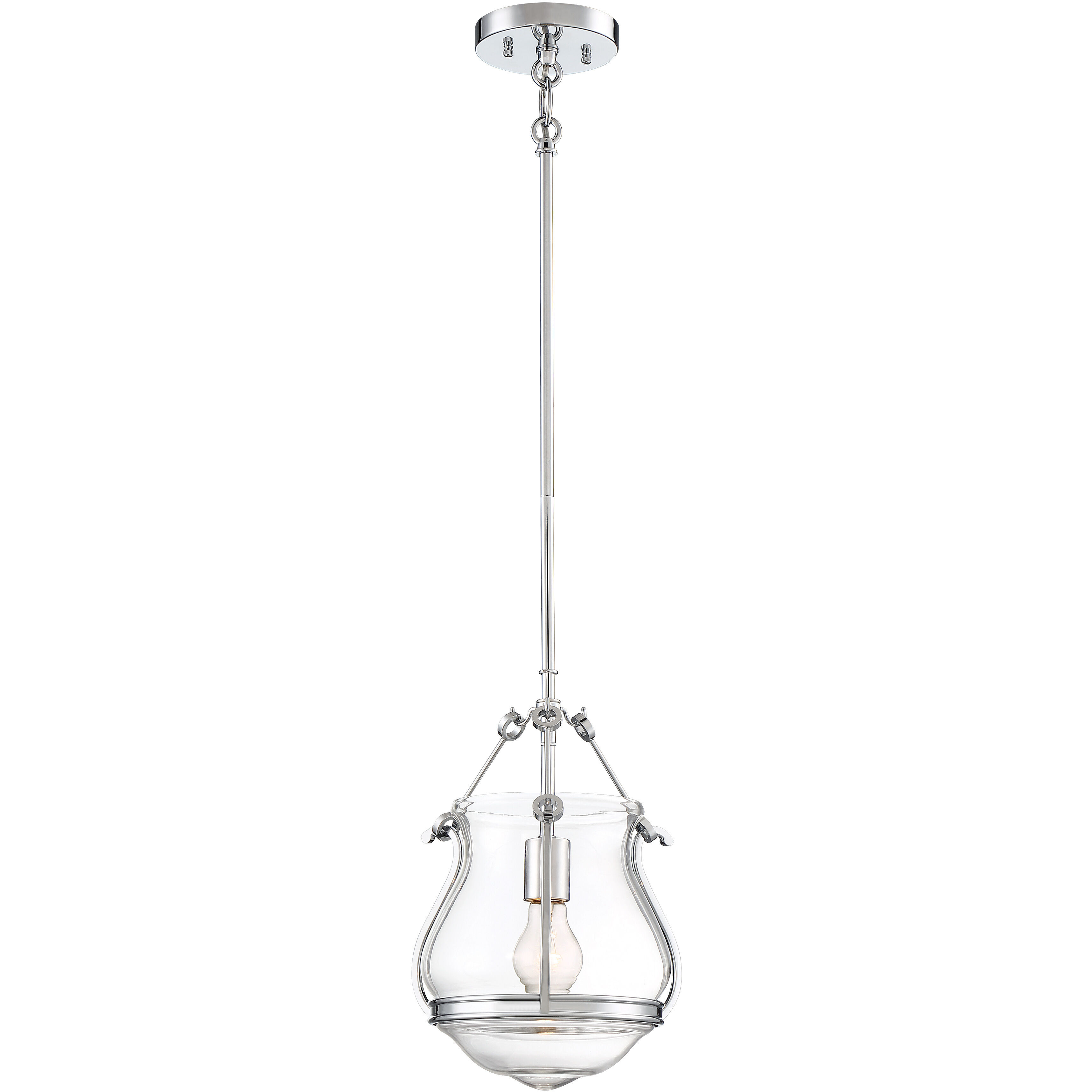 Atrio 1 Light 10.25 inch Chrome Pendant Ceiling Light