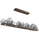 Gem LED 59 inch Flat Bronze Linear Pendant Ceiling Light in Smoke, 2700K LED, Bezel