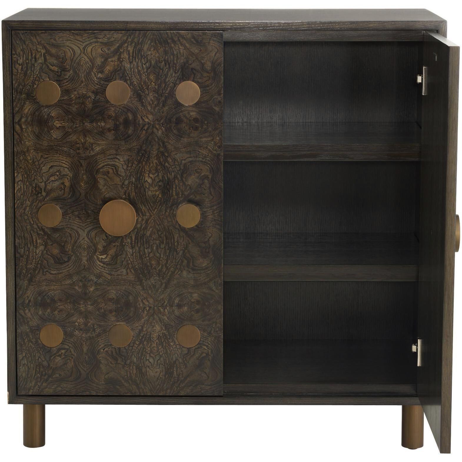 Keanu Truffle Burl and Truffle with Vintage Brass Cabinet