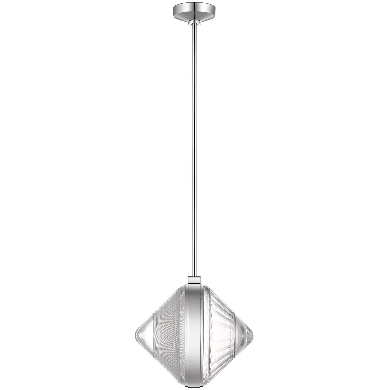 Waterford Copper Coast LED 15 inch Polished Nickel Karo and Olive Cut Pendant Ceiling Light