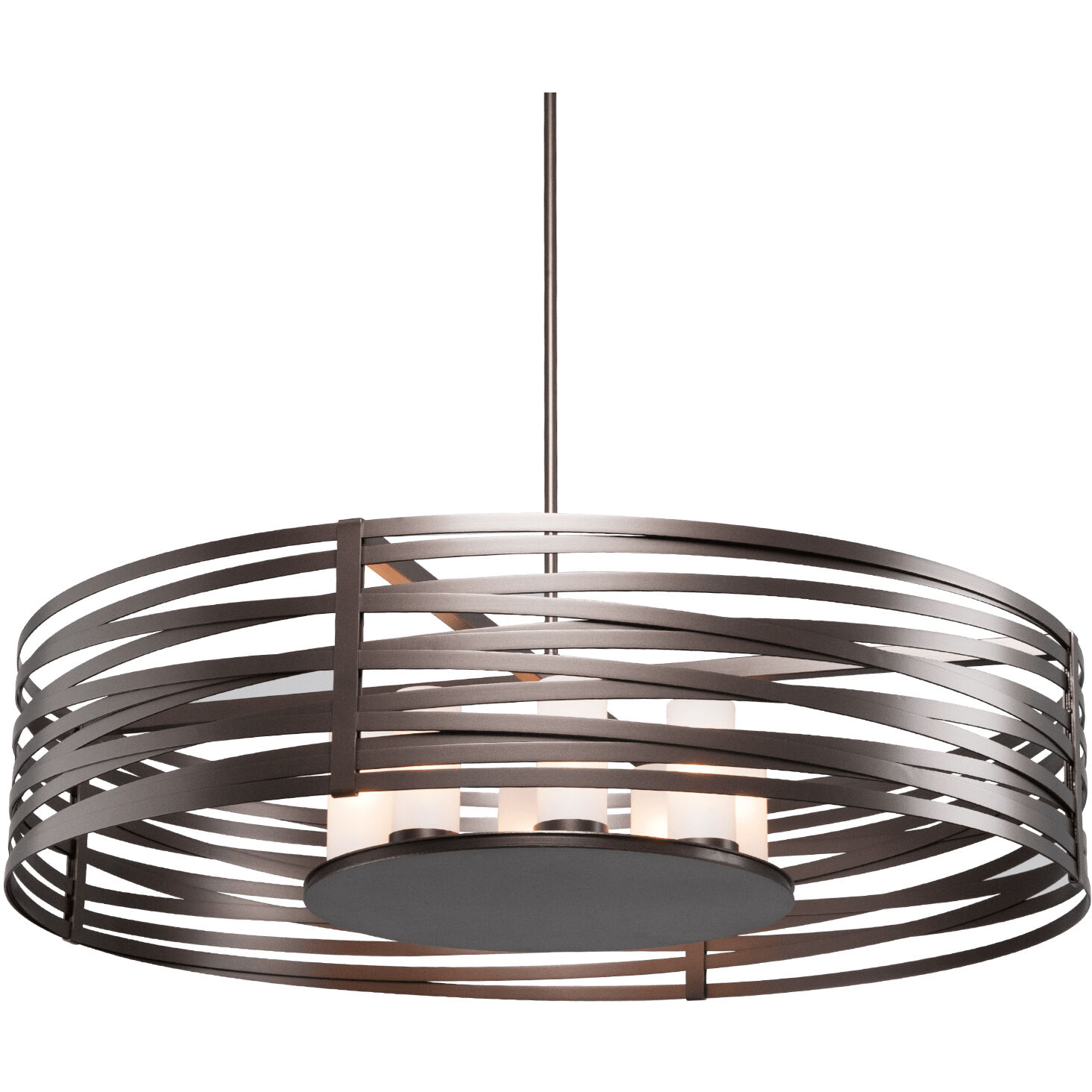Hammerton Studio CHB0013 36 MB F 001 L3 Tempest LED 36.2 inch Matte Black Chandelier Ceiling Light Drum