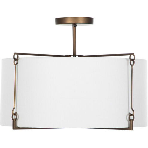 Theresa 2 Light 19.5 inch Matte Bronze Semi-Flush Mount Ceiling Light