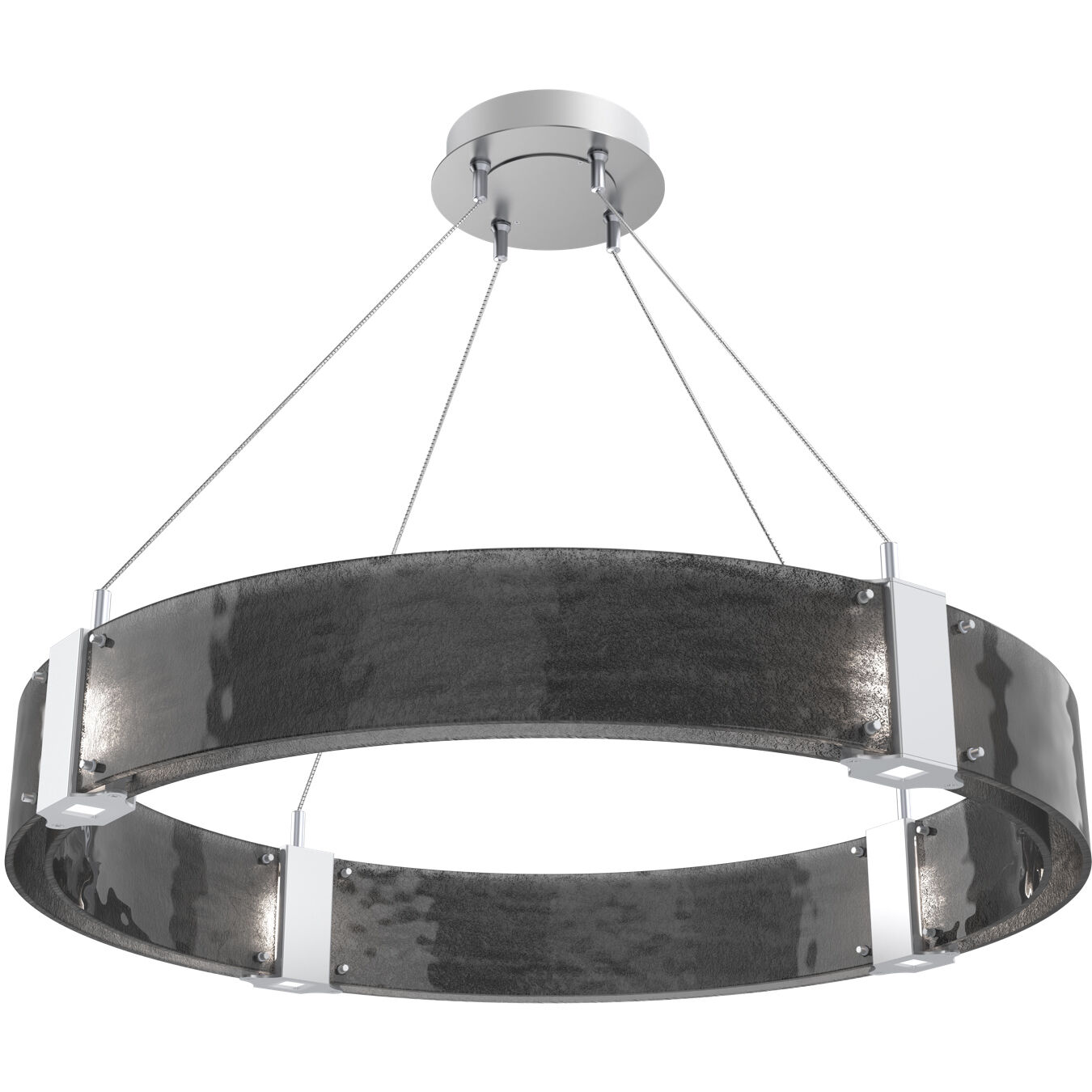 Parallel LED 32.7 inch Classic Silver Chandelier Ceiling Light in 3000K LED, Smoke Granite, Ring