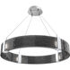 Parallel LED 32.7 inch Classic Silver Chandelier Ceiling Light in Smoke Granite, 2700K LED, Ring