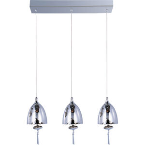 Chute 3 Light 18 inch Polished Chrome Linear Pendant Ceiling Light in Mirror Chrome