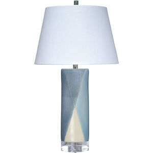 Diamond 32 inch 100.00 watt Blue and Cream Table Lamp Portable Light