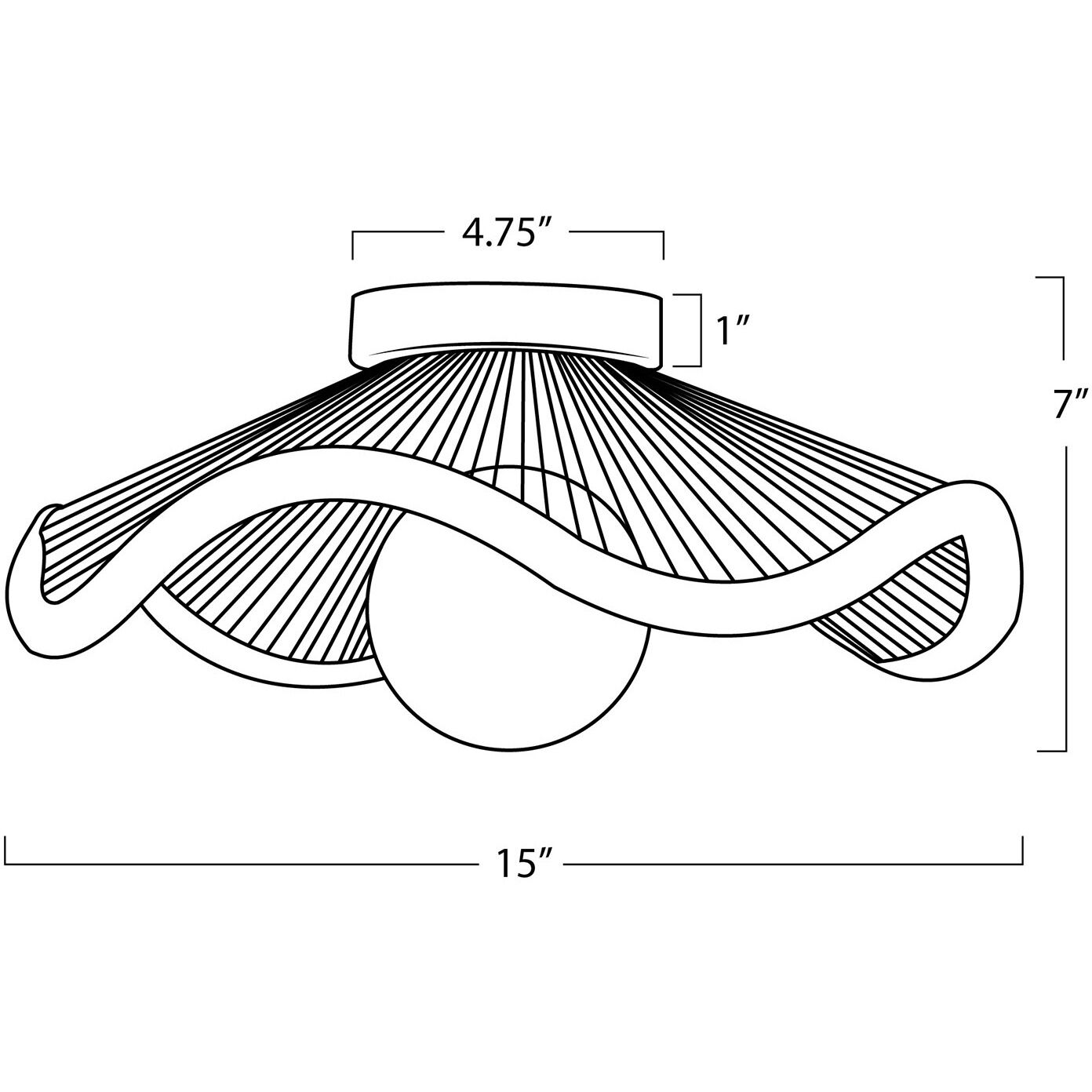 Provence Cafe LED 15 inch Natural Flush Mount Ceiling Light