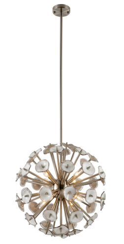 DU Series Pendant Ceiling Light, Satin Nickel Spikes, Satin Nickel Metal