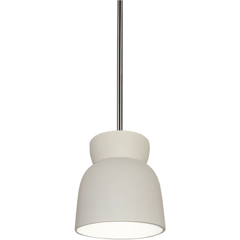 Radiance Collection LED 7.5 inch Gloss Black and Matte White with Antique Brass Pendant Ceiling Light