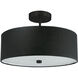 Everly 3 Light 14.25 inch Matte Black with Black Semi-Flush Mount Ceiling Light