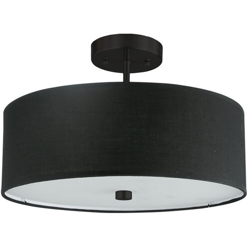 Everly 3 Light 14.25 inch Matte Black with Black Semi-Flush Mount Ceiling Light