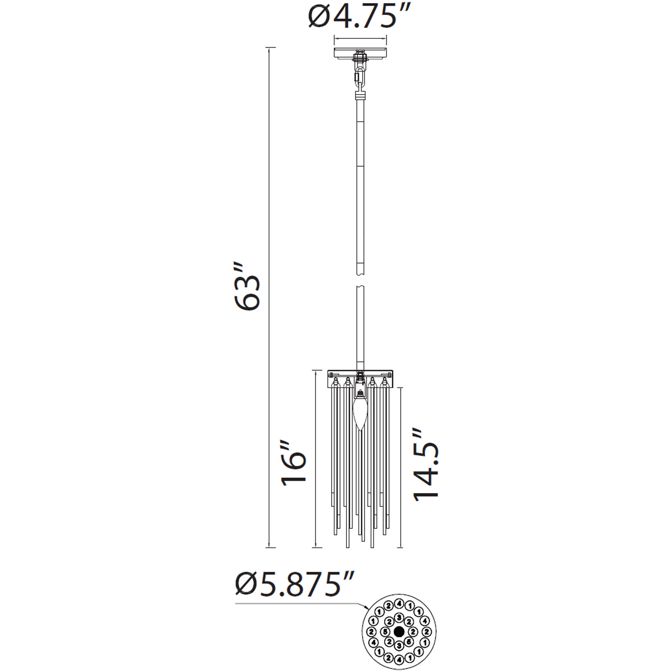 Waterfall 1 Light 5.88 inch Polished Nickel Mini Pendant Ceiling Light