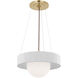 Windsor Smith Arena LED 18.5 inch Hand-Rubbed Antique Brass and Matte White Ring and Globe Chandelier Ceiling Light
