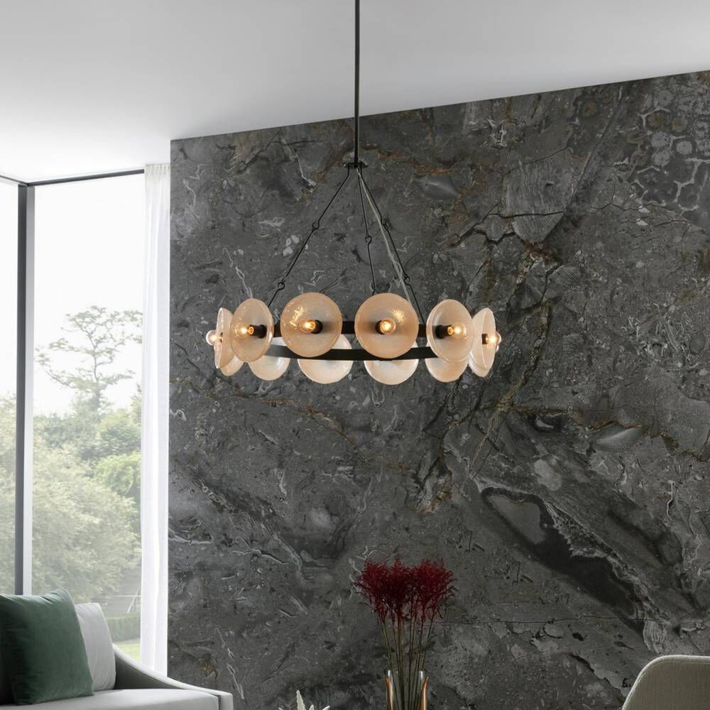 Apollo 12 Light 36 inch English Bronze Chandelier Ceiling Light