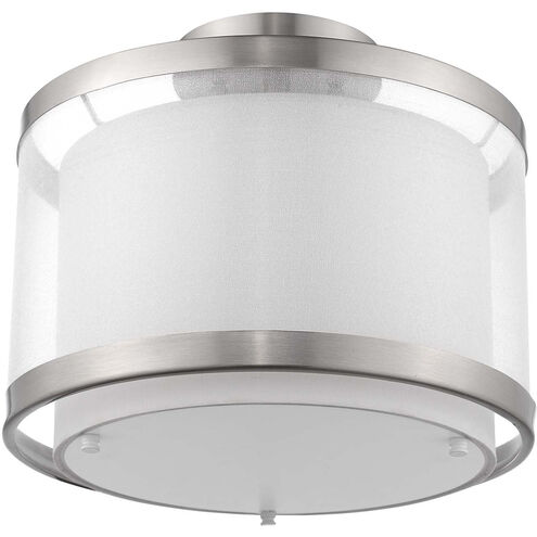 Lux 1 Light 12 inch Brushed Nickel Pendant/Semi-Flush Ceiling Light