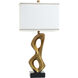 Cameron 34 inch 100.00 watt Gold Leaf and Satin Black Table Lamp Portable Light